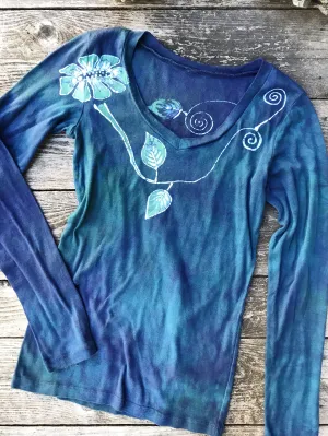 Moon Flower Wilderness Long Sleeve Batik Top