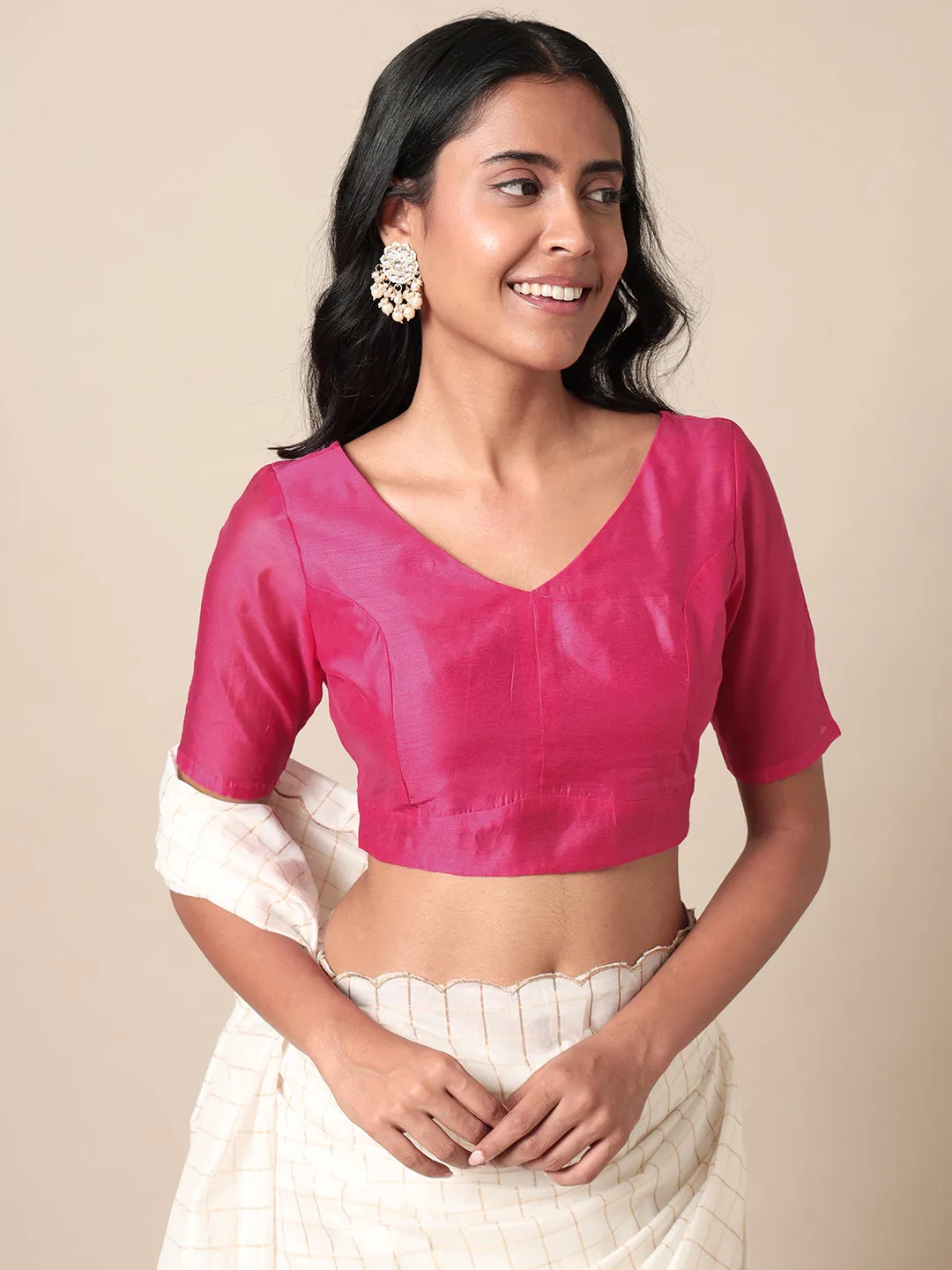 Moonstruck Memoir Solid Fuchsia Blouse