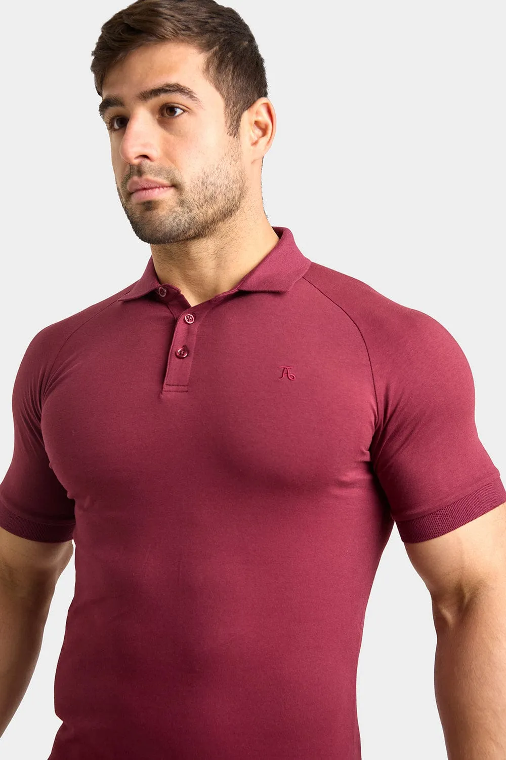 Muscle Fit Polo Shirt In Burgundy