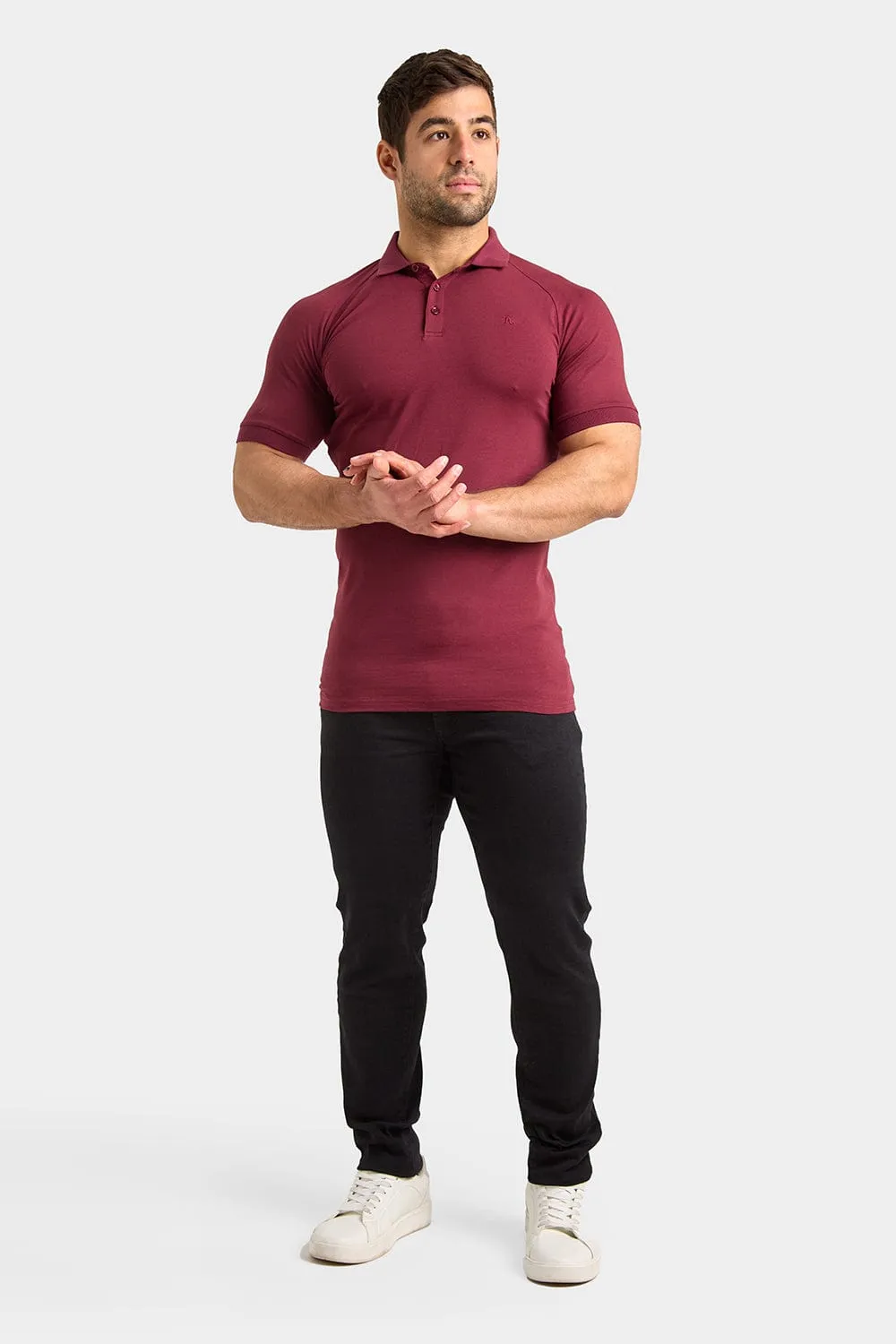 Muscle Fit Polo Shirt In Burgundy