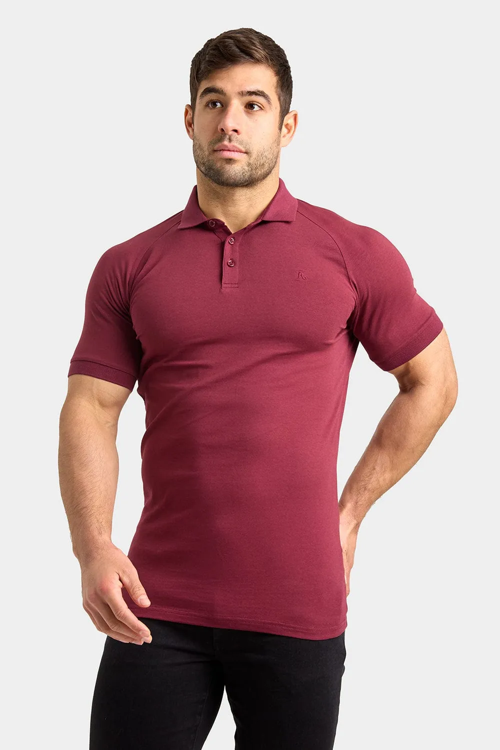 Muscle Fit Polo Shirt In Burgundy