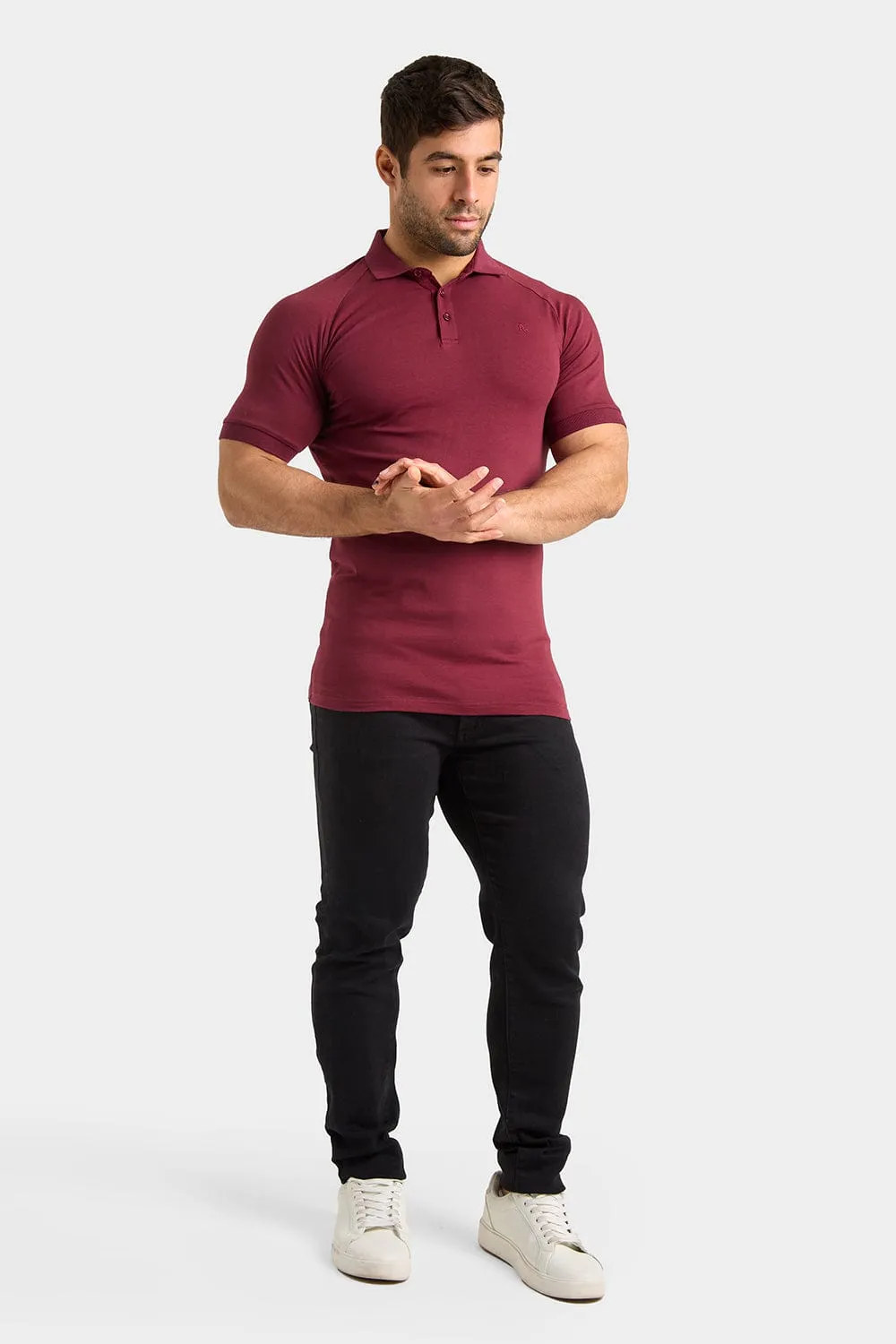 Muscle Fit Polo Shirt In Burgundy