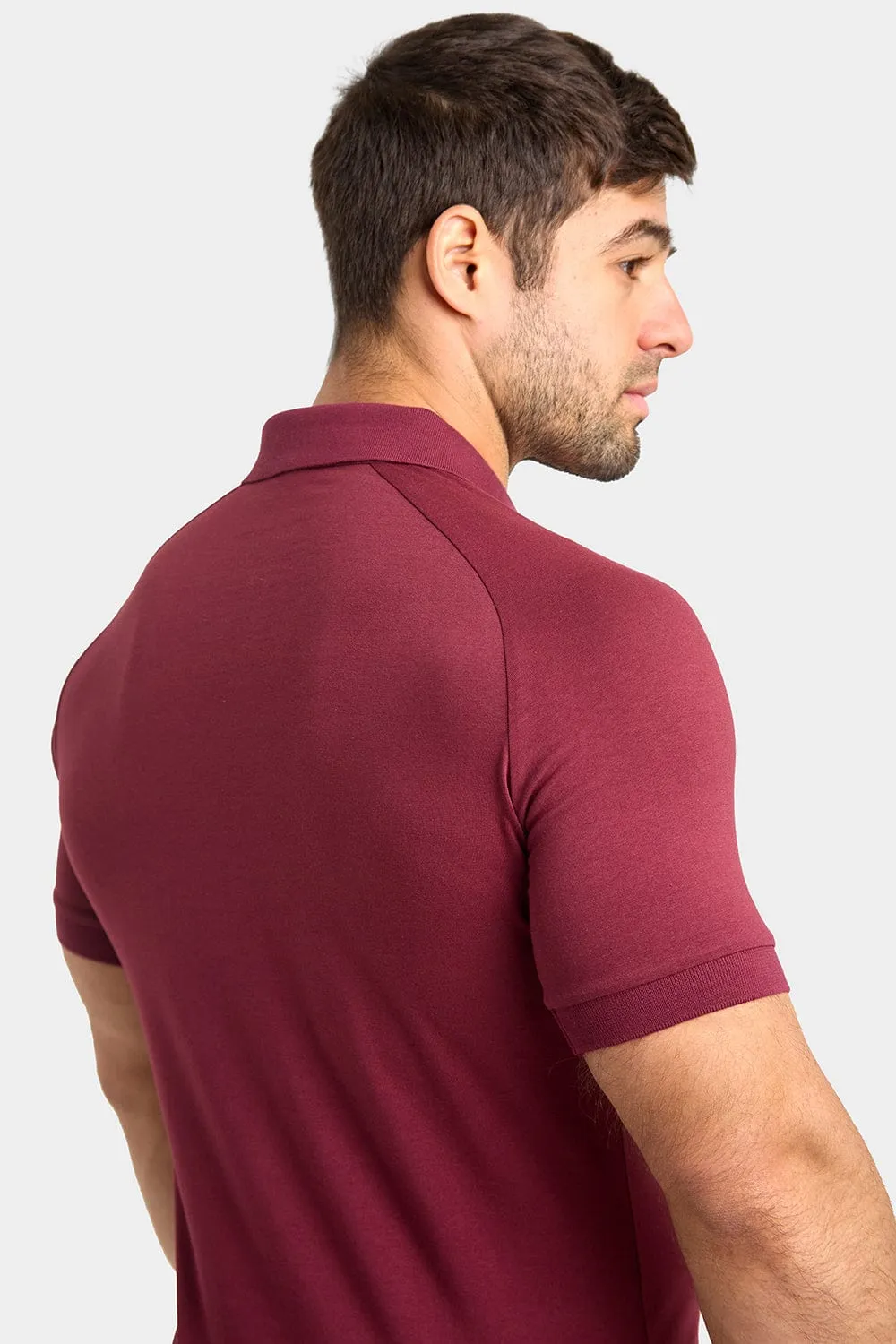 Muscle Fit Polo Shirt In Burgundy