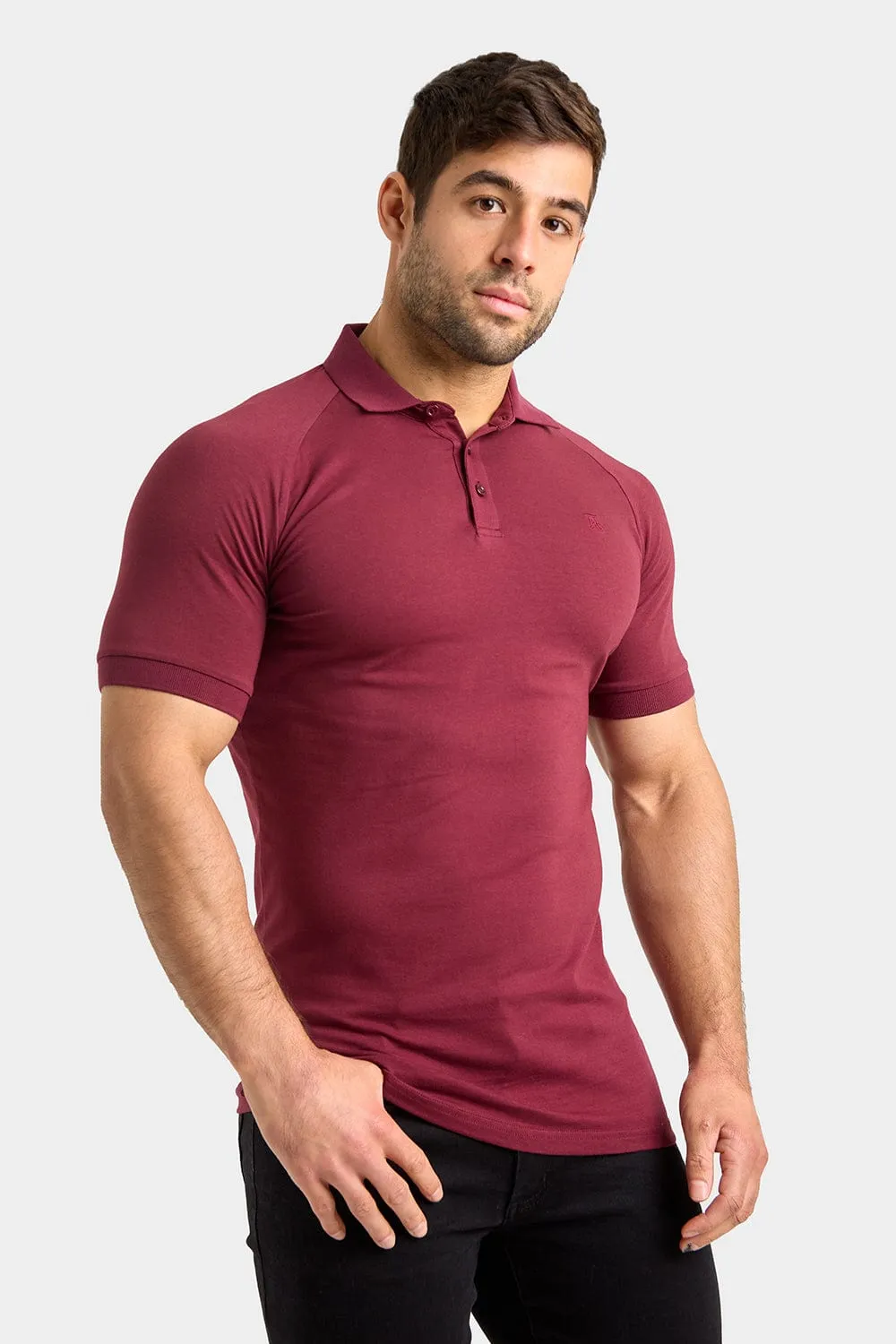 Muscle Fit Polo Shirt In Burgundy