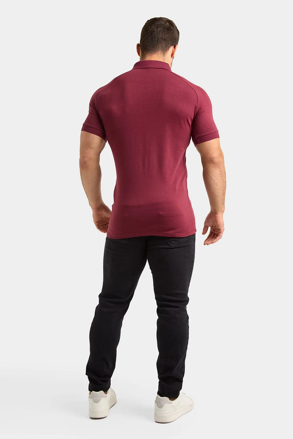 Muscle Fit Polo Shirt In Burgundy