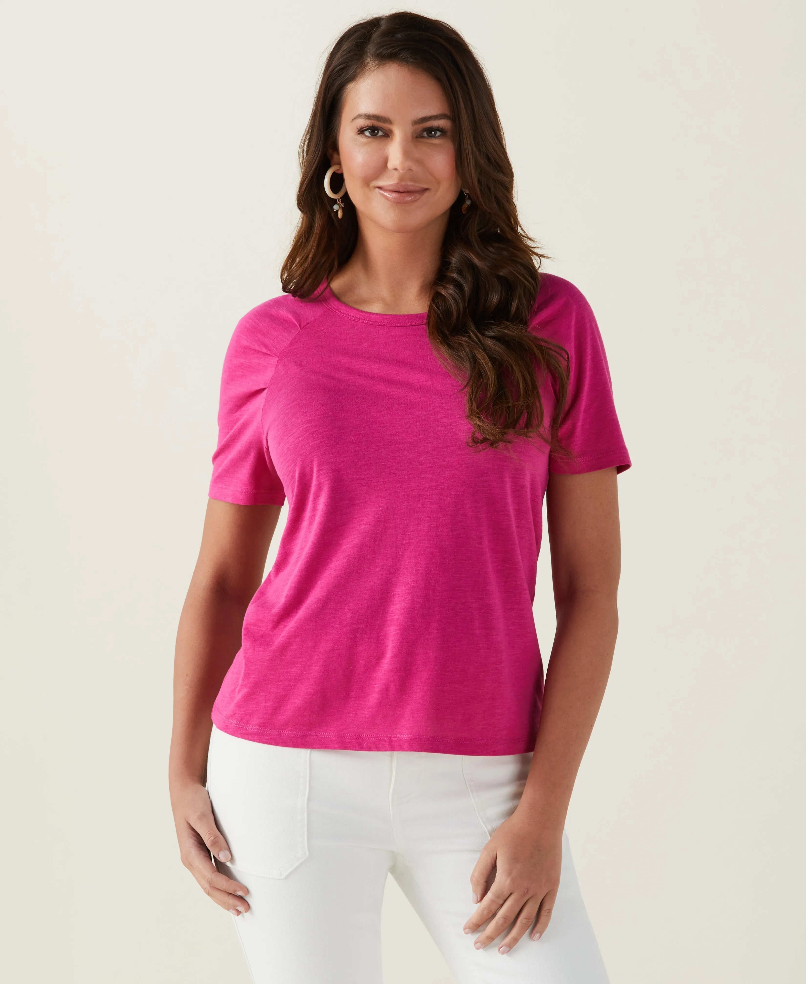 Pleated Raglan Sleeve Tee