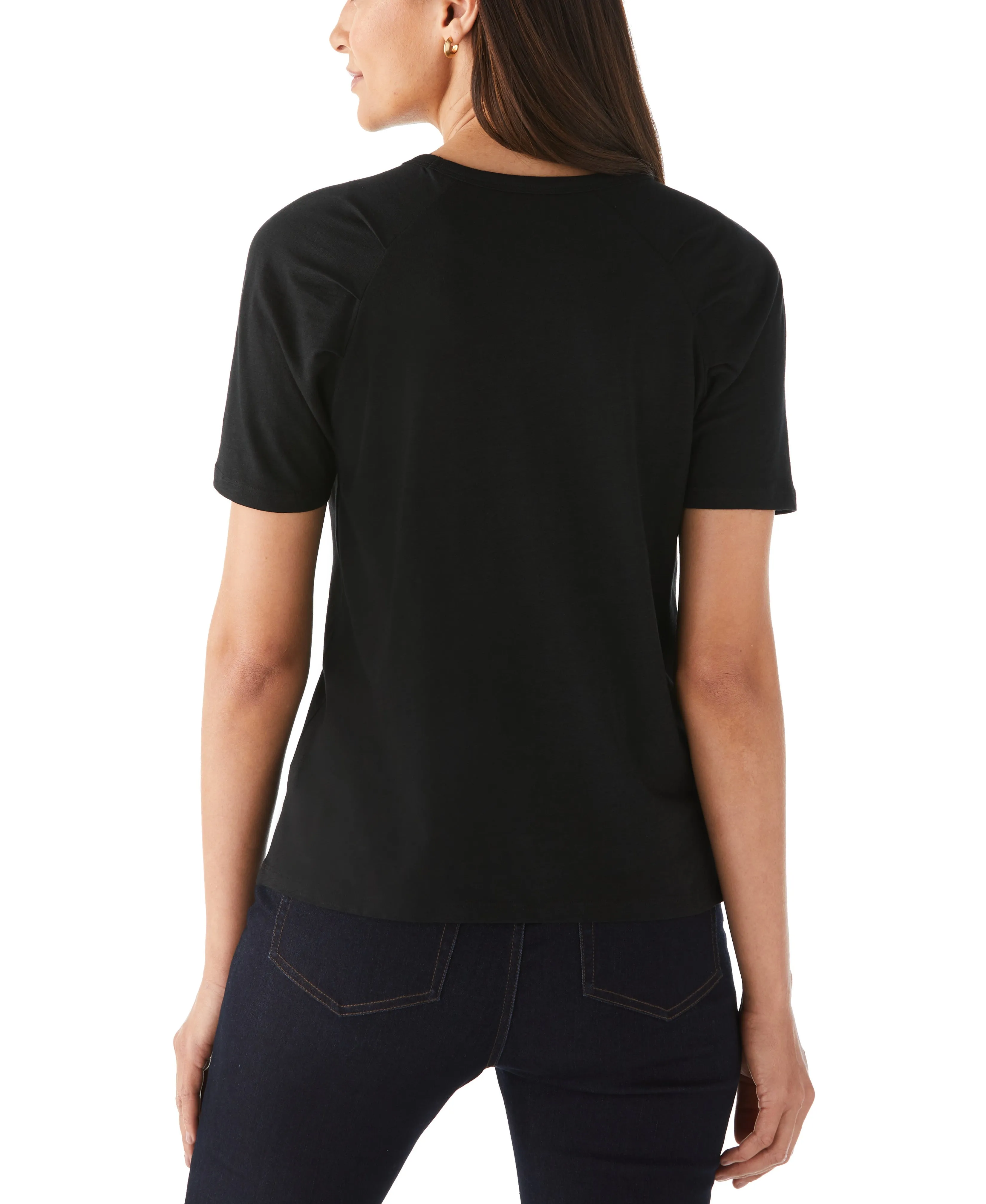 Pleated Raglan Sleeve Tee