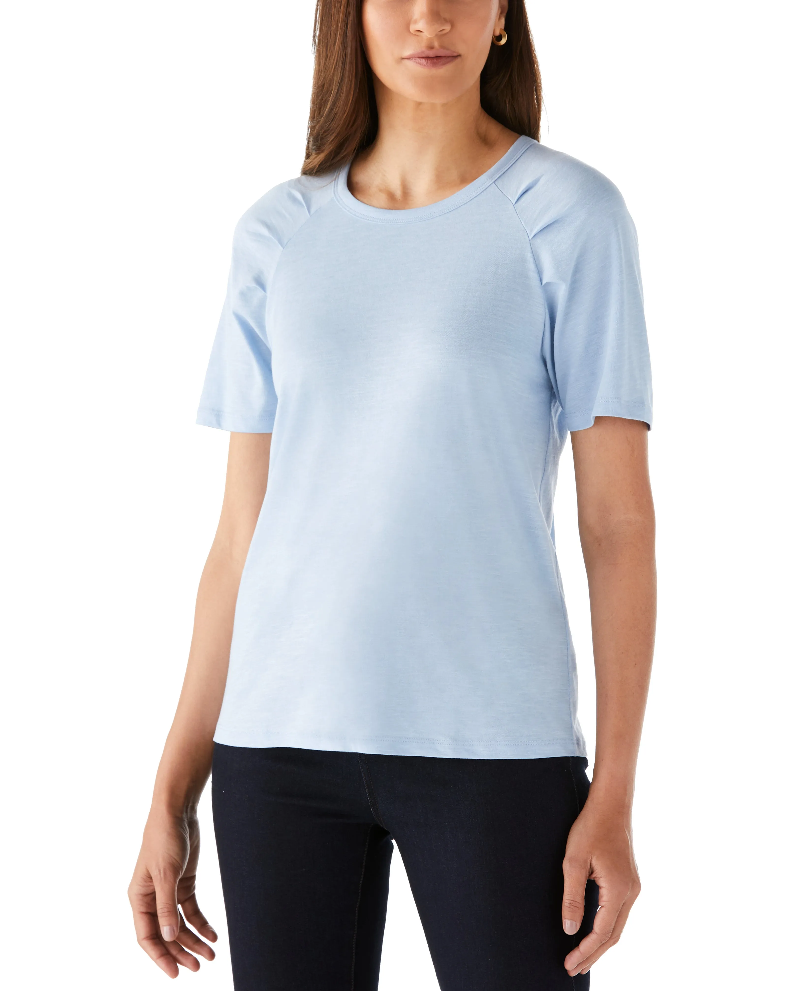 Pleated Raglan Sleeve Tee