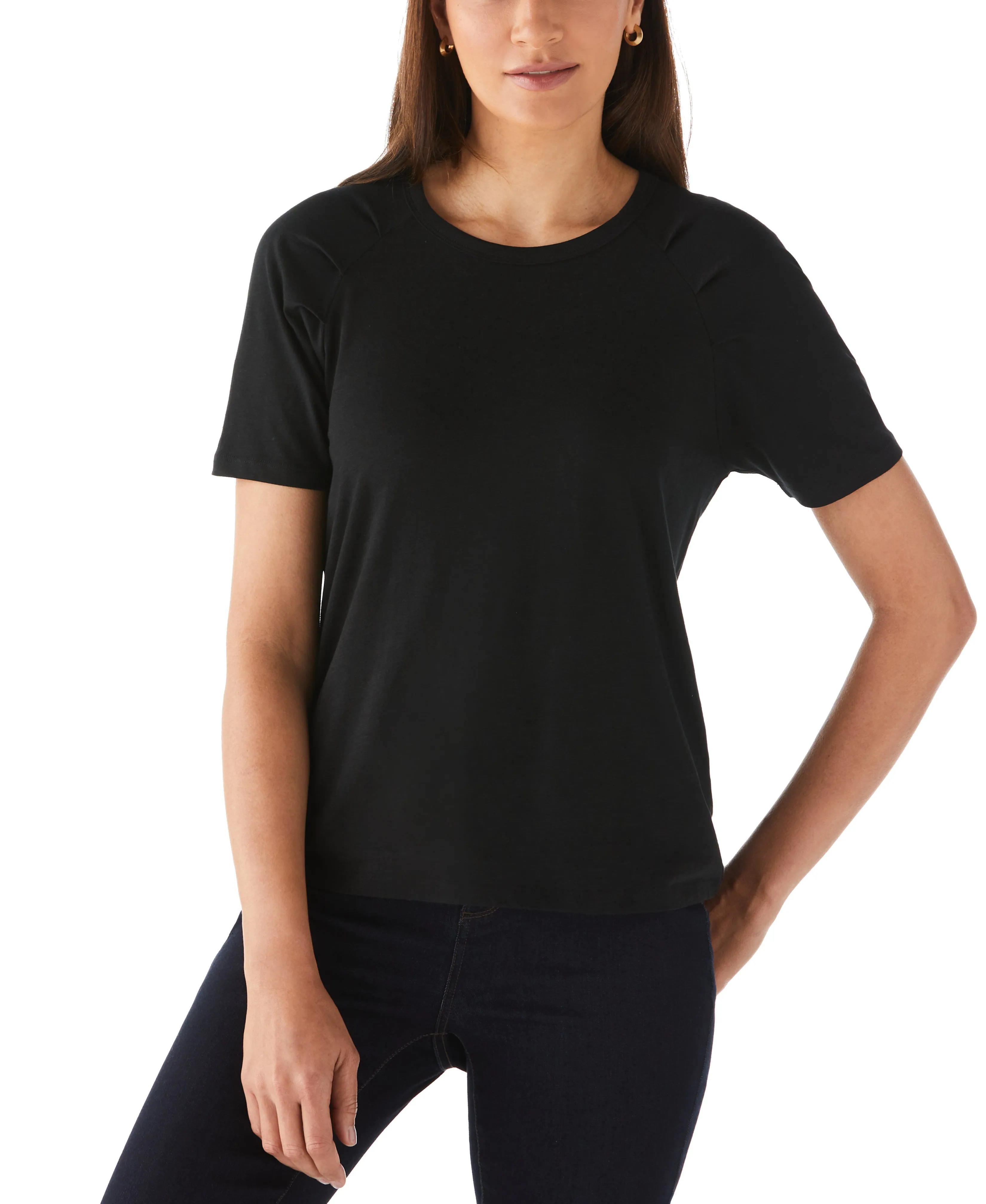 Pleated Raglan Sleeve Tee