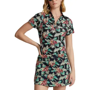 RLX Ralph Lauren Women's Printed Airflow V-Neck Golf Shirt - Island Bamboo Floral