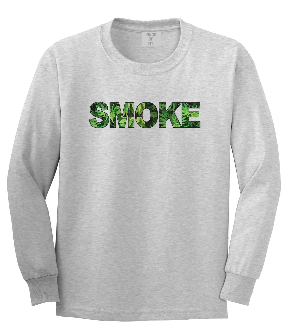 Smoke Weed Marijuana Print Long Sleeve T-Shirt