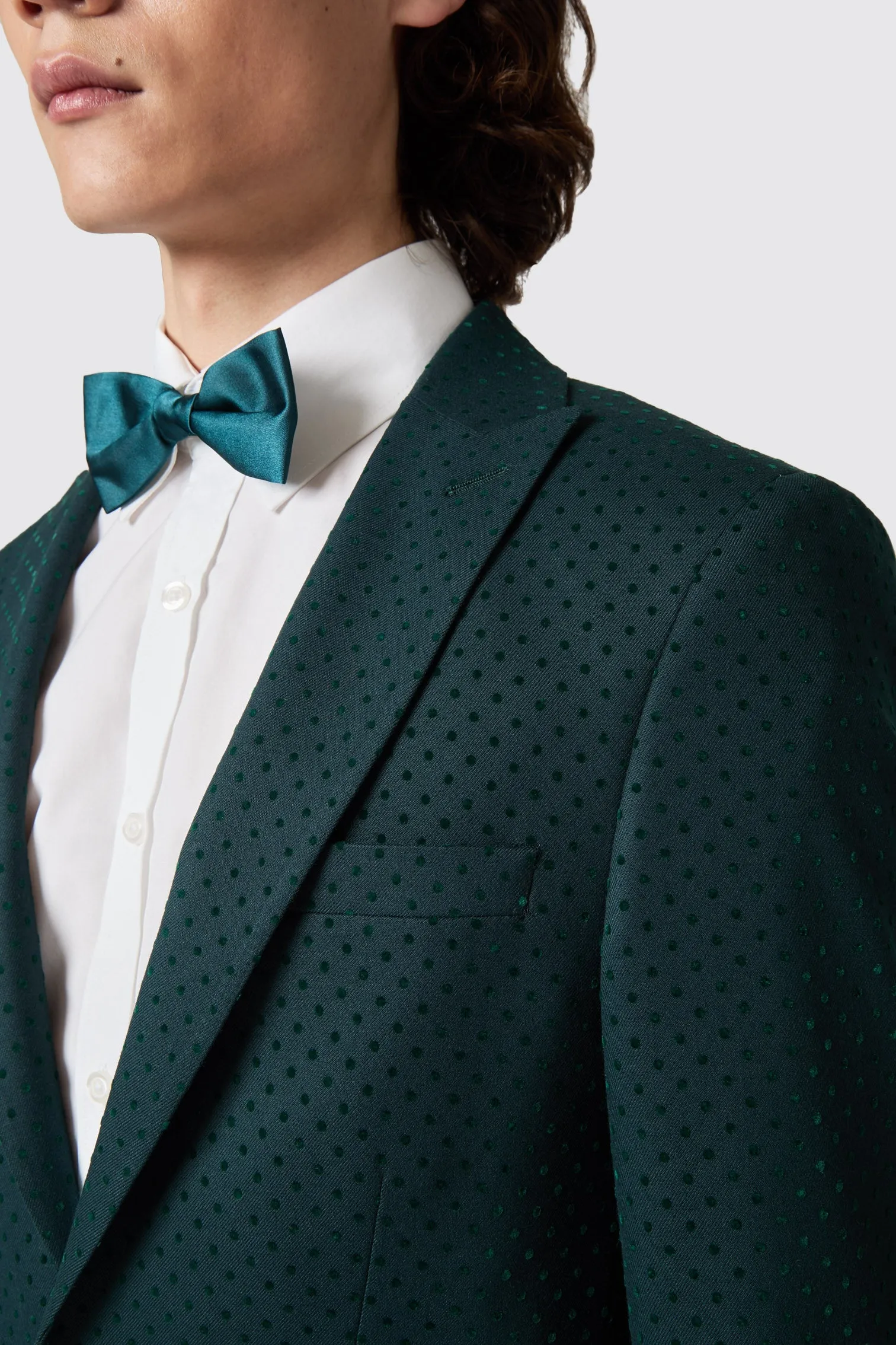 Sullivan Slim Fit Green Polka Dot Jacket