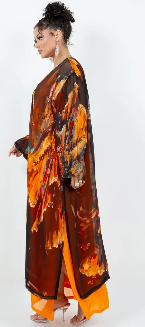 Sunheart  Gypsy Woman Boho Long Jacket Hippie Chic Resort Wear Sml-3X 