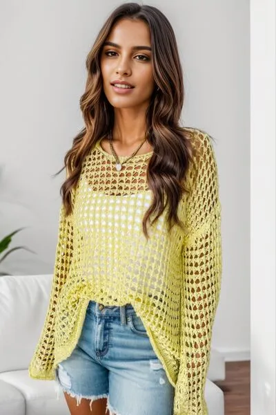 TEEK - Wide Mesh Knit Top