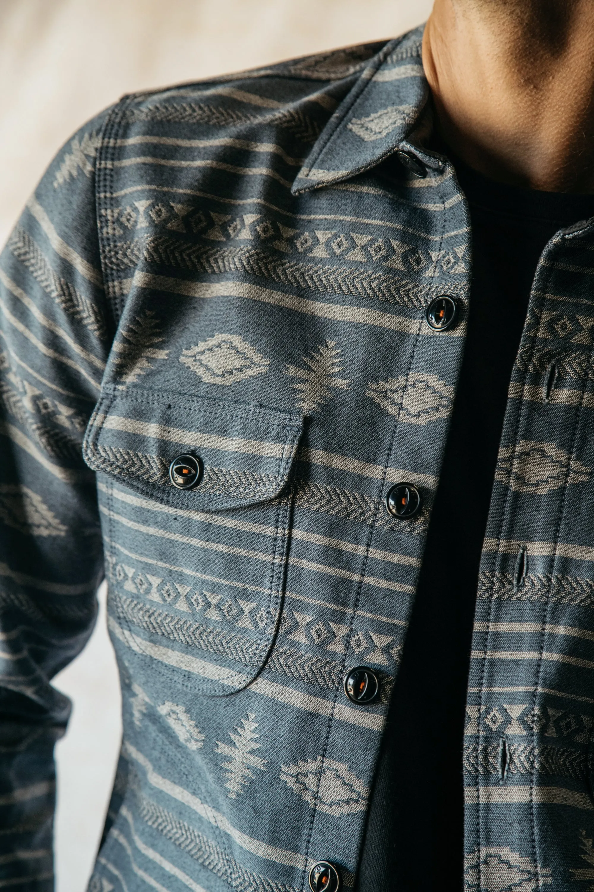 The Anvil Jacquard Jacket - Light Blue