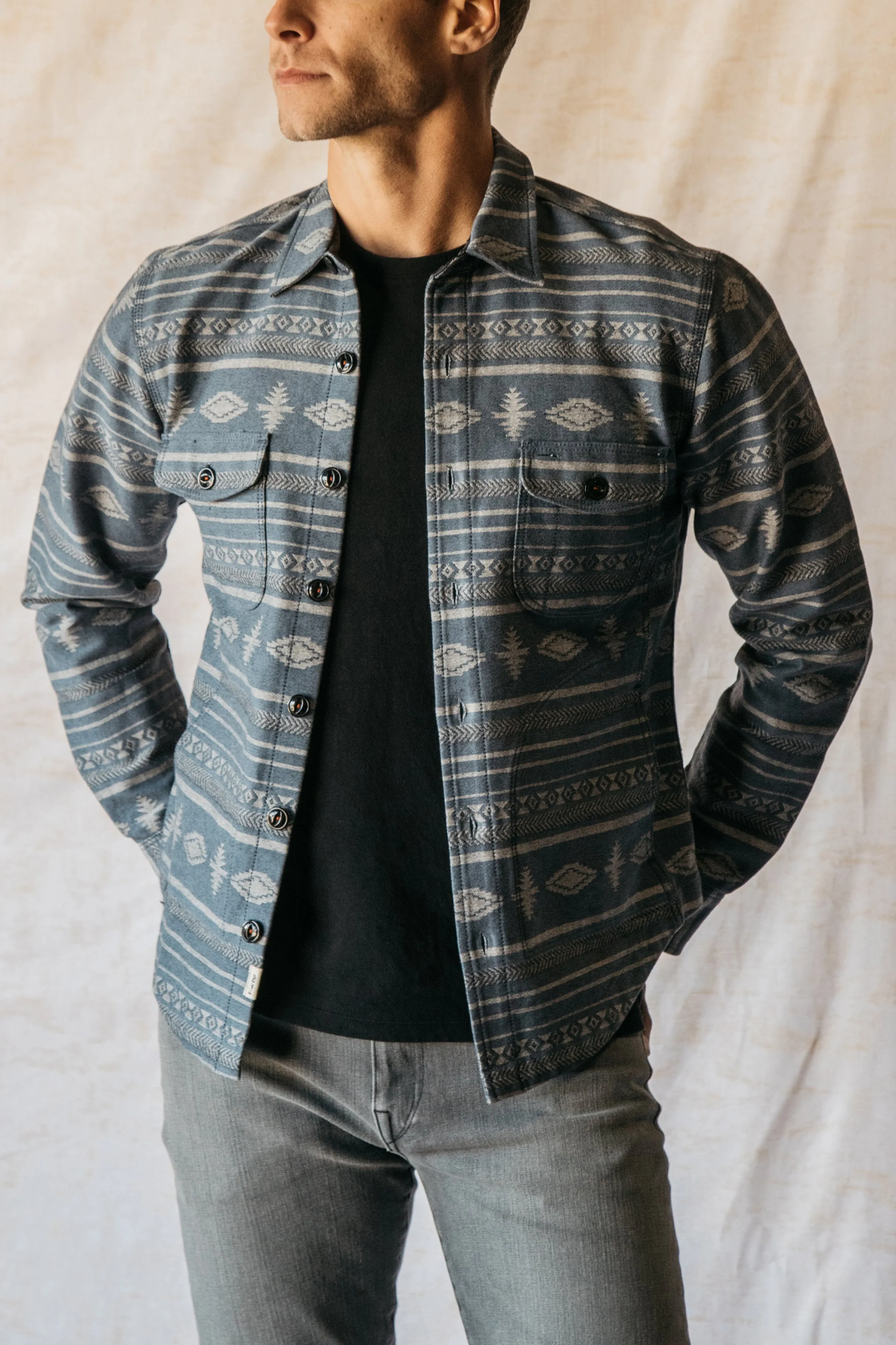 The Anvil Jacquard Jacket - Light Blue