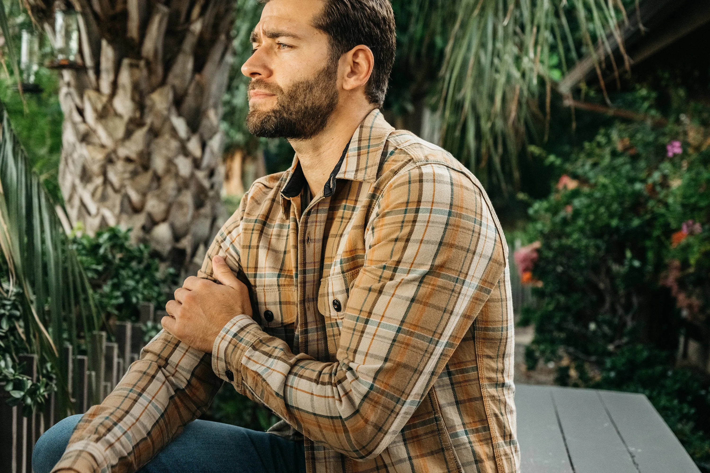 The Anvil Plaid Jacket - Beige Orange