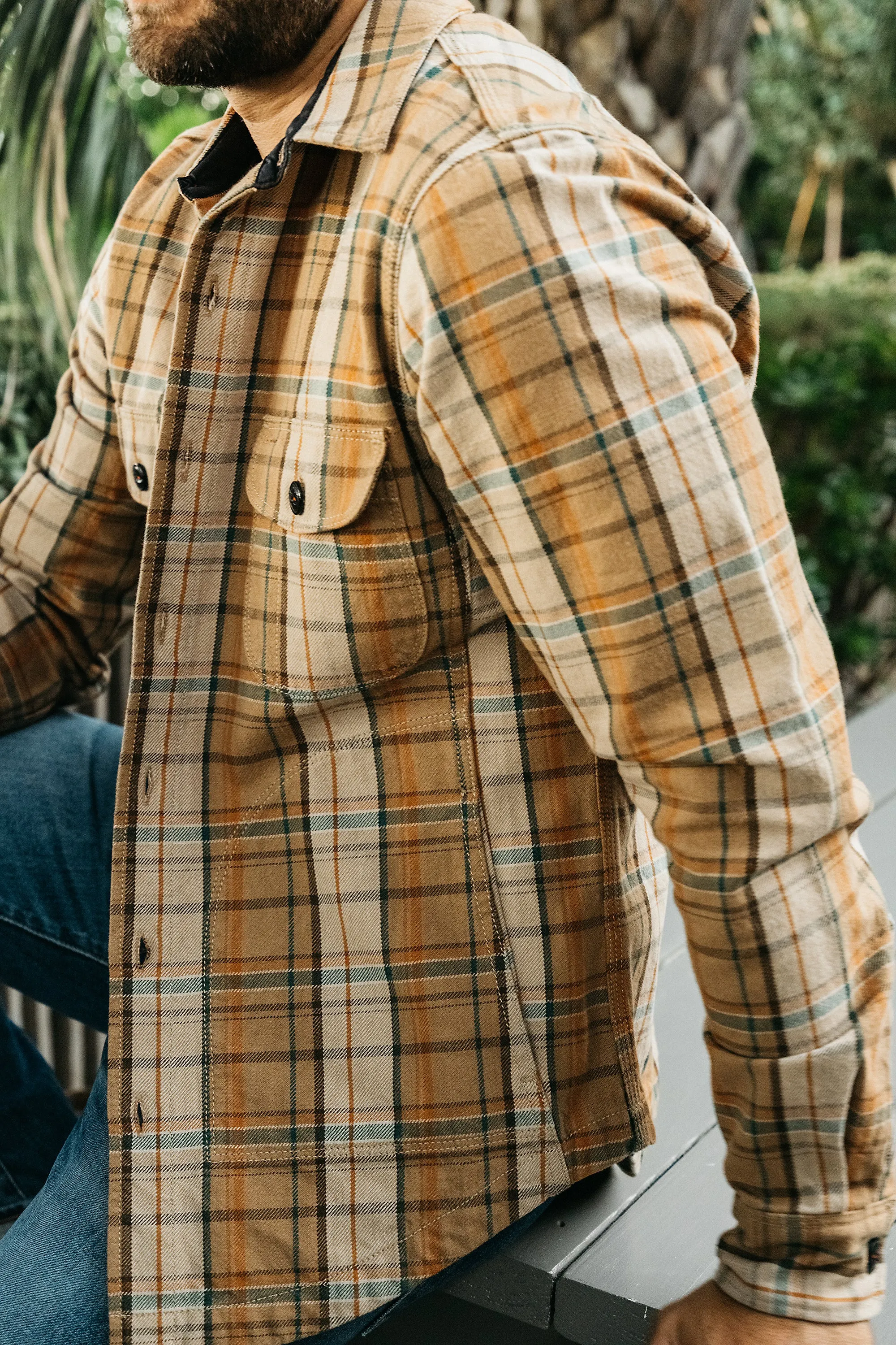 The Anvil Plaid Jacket - Beige Orange