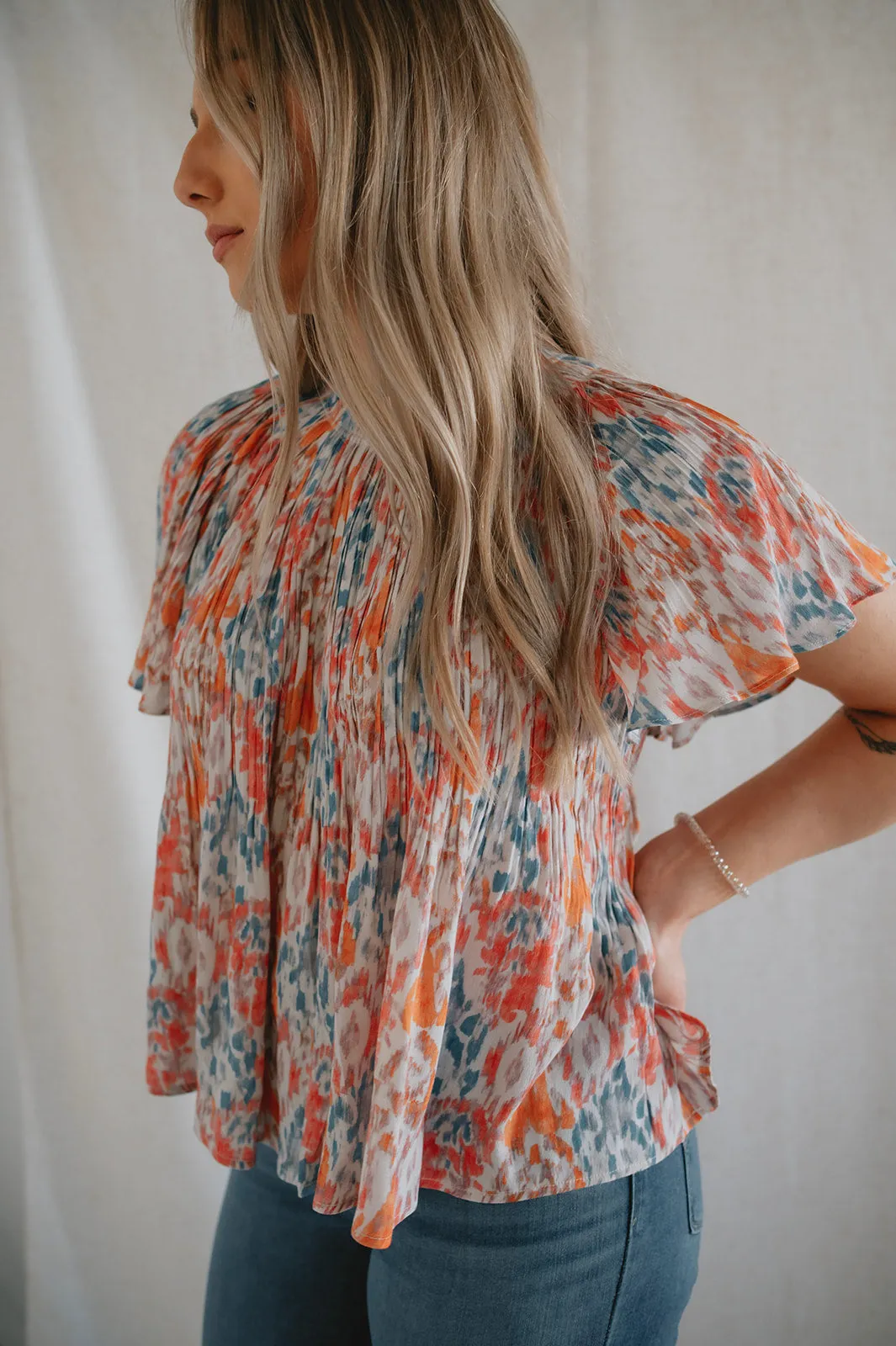 The Lilo Ikat Plissé Blouse