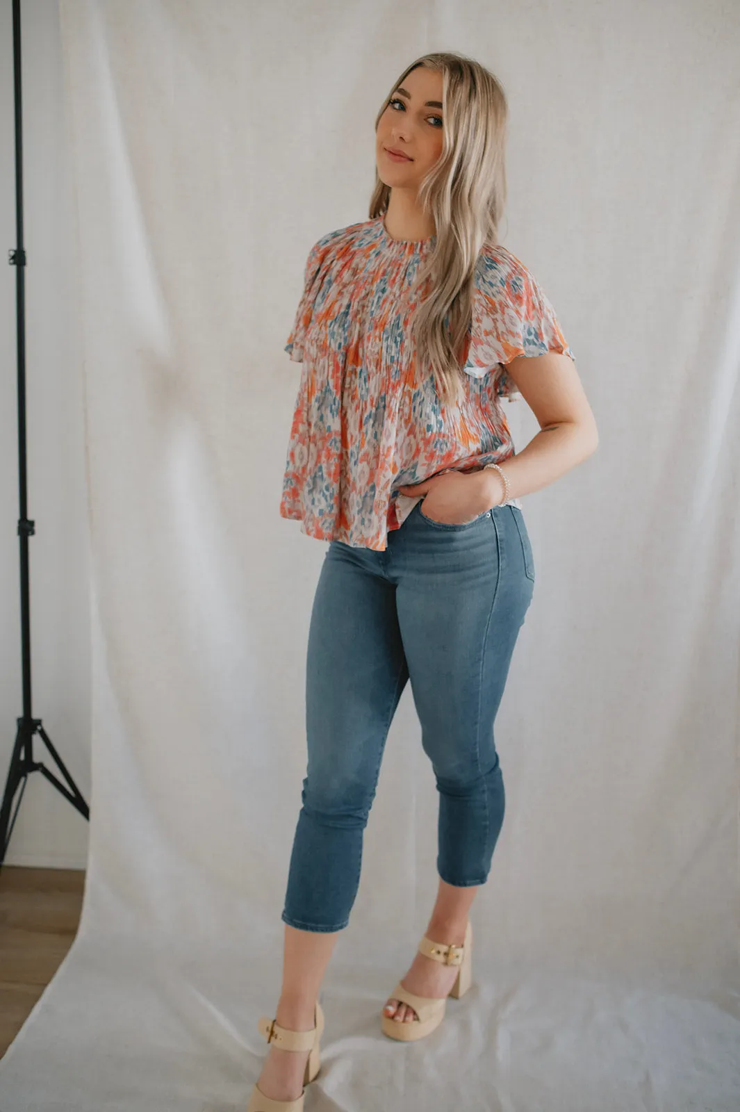 The Lilo Ikat Plissé Blouse