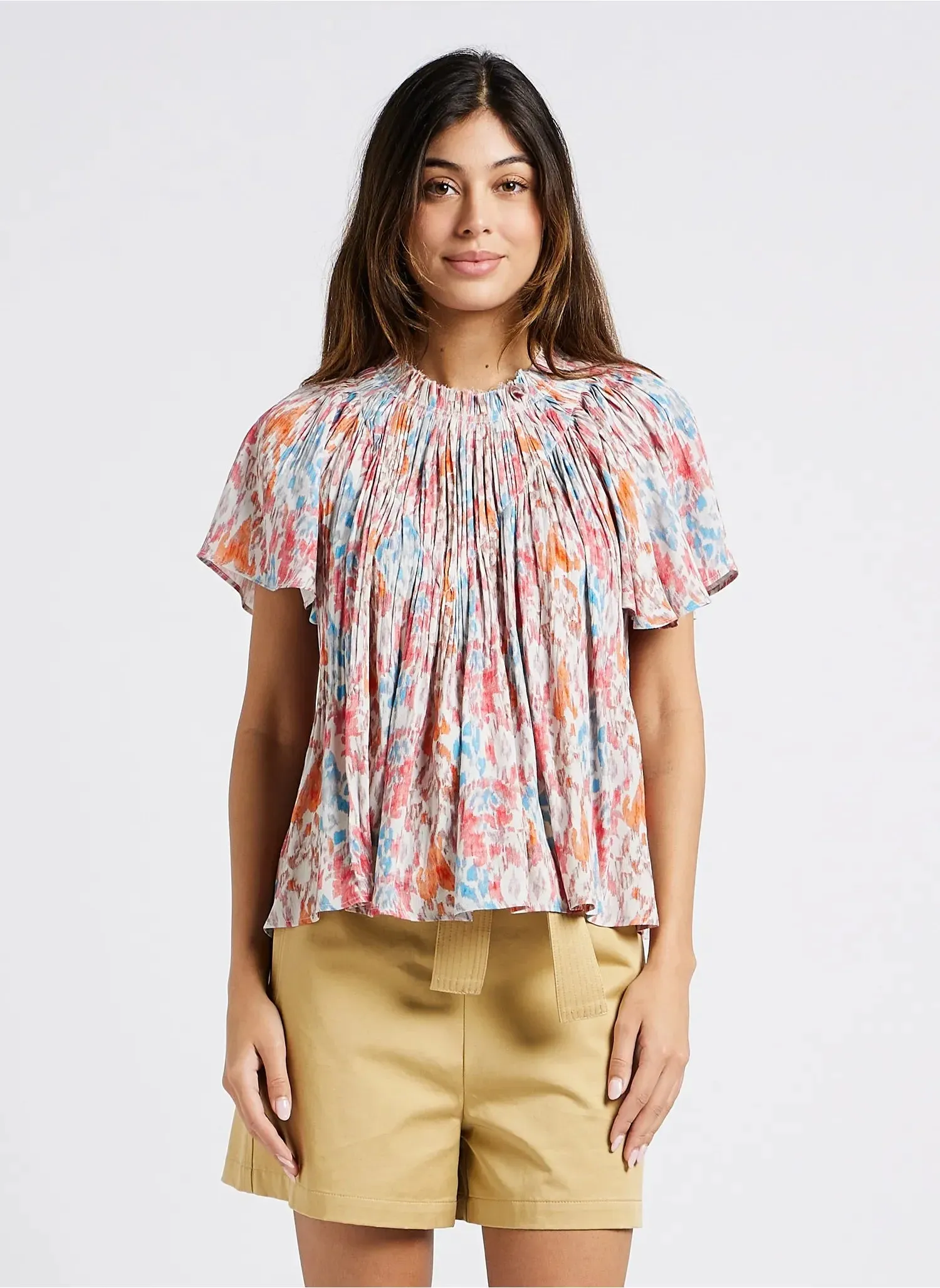 The Lilo Ikat Plissé Blouse