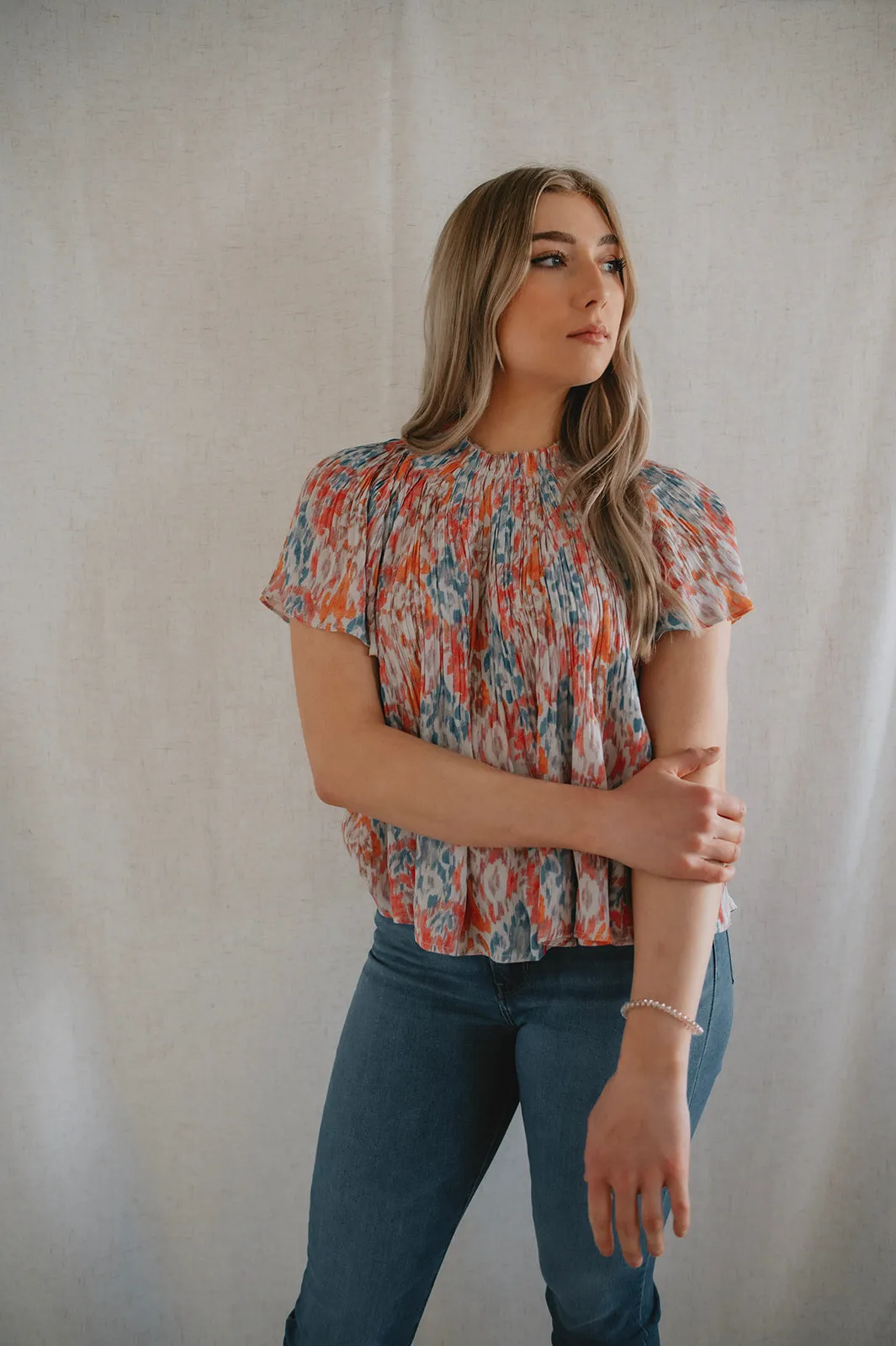 The Lilo Ikat Plissé Blouse