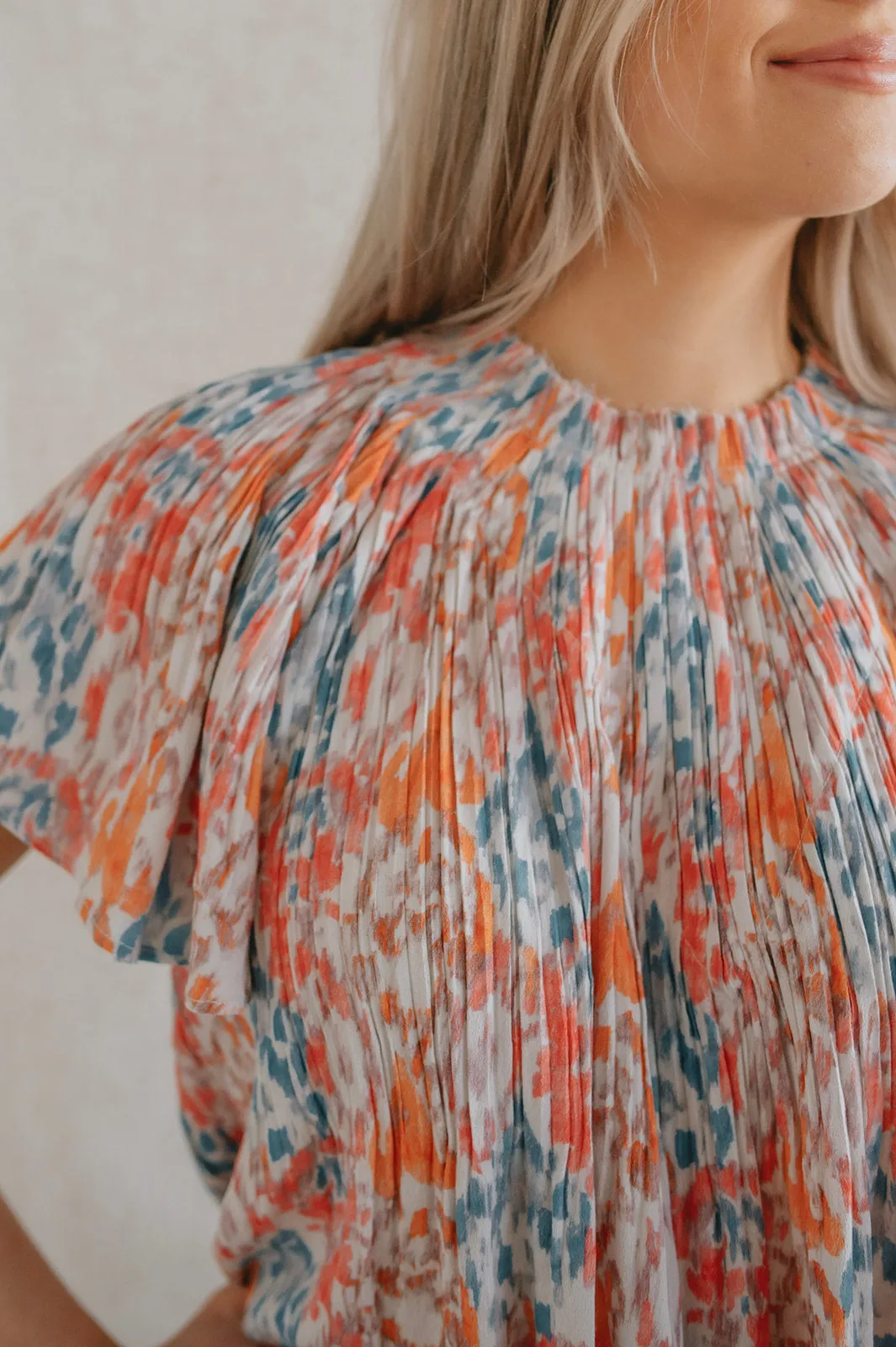 The Lilo Ikat Plissé Blouse