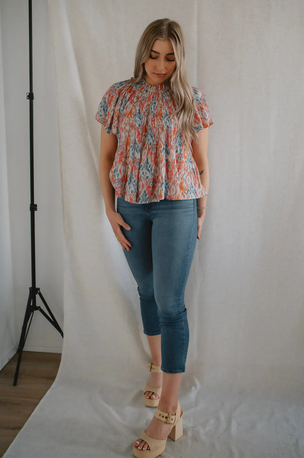 The Lilo Ikat Plissé Blouse