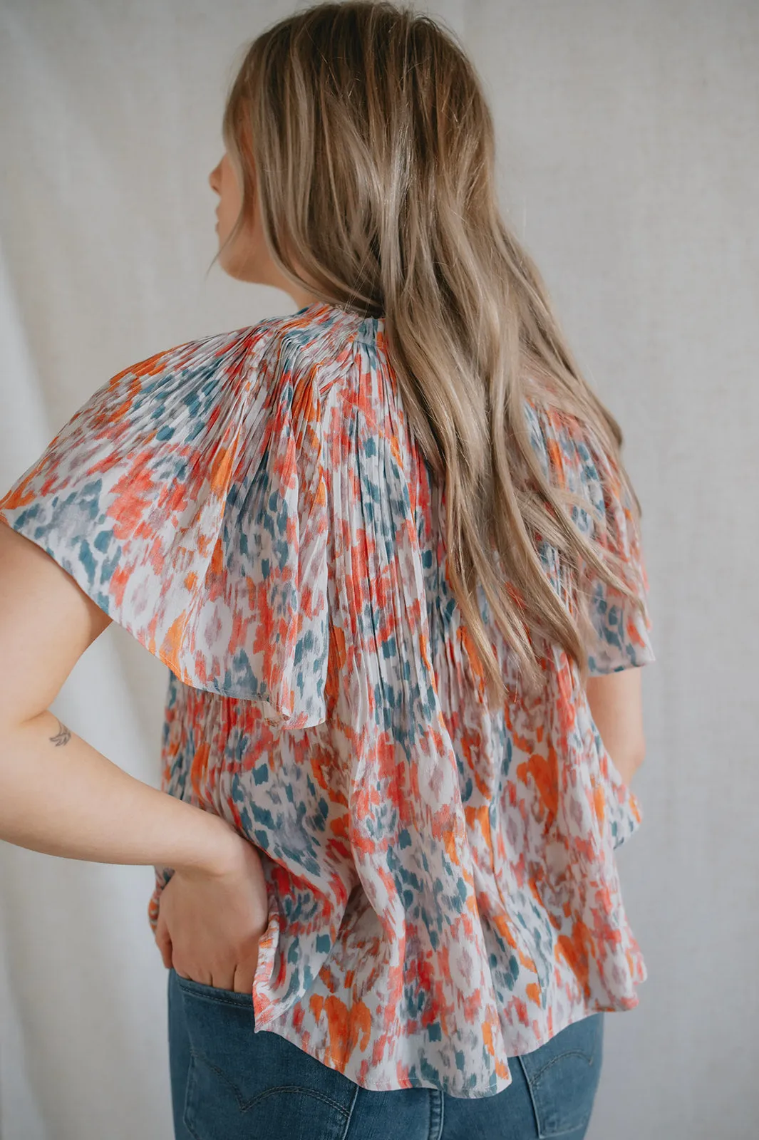 The Lilo Ikat Plissé Blouse