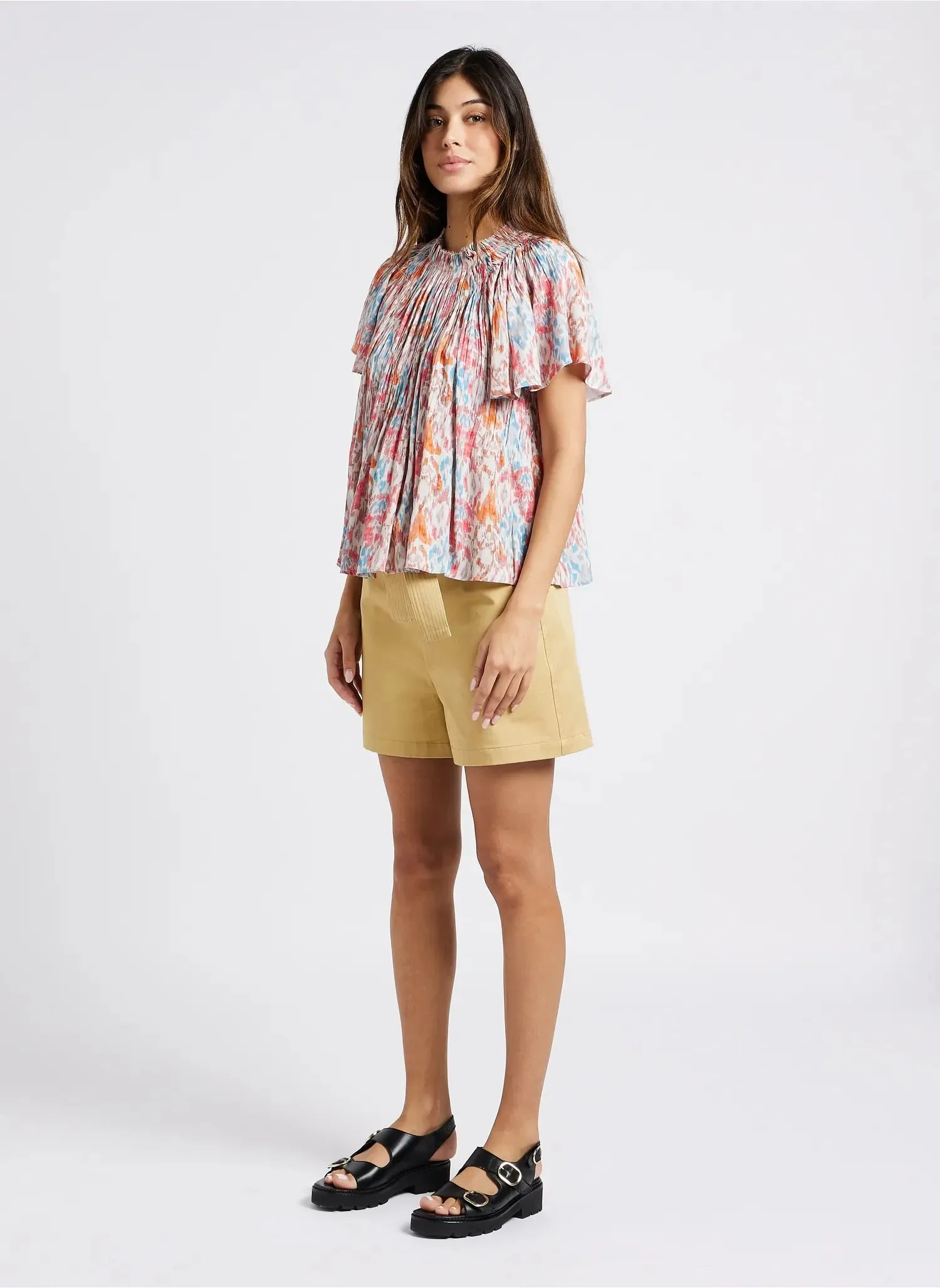 The Lilo Ikat Plissé Blouse