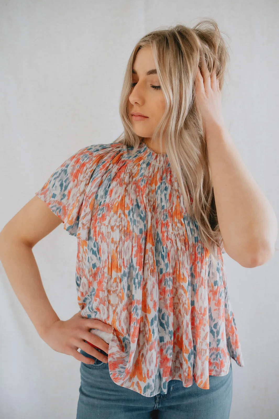 The Lilo Ikat Plissé Blouse