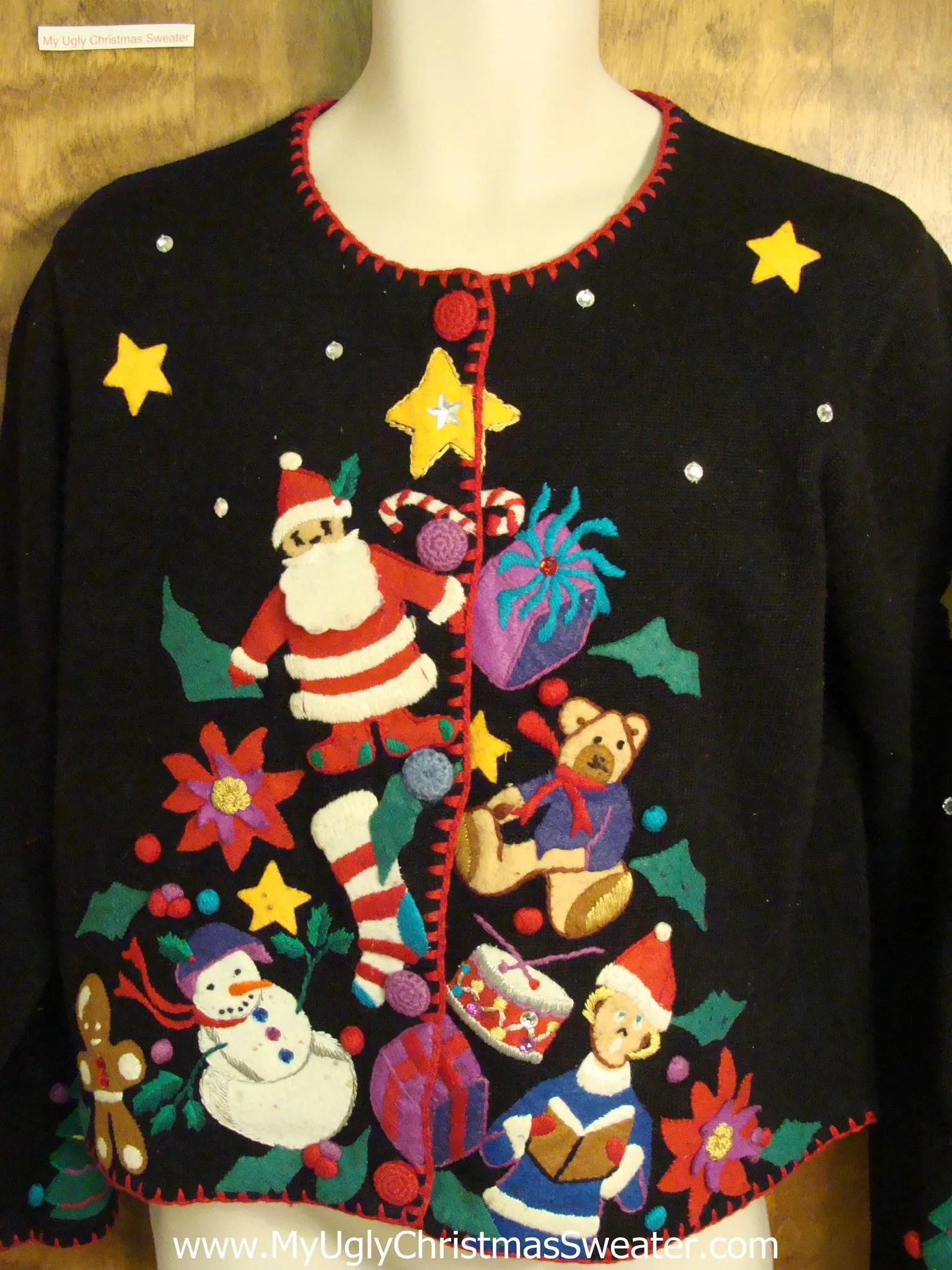 Tree Pyramid 80s Style Colorful Ugly Christmas Jumper