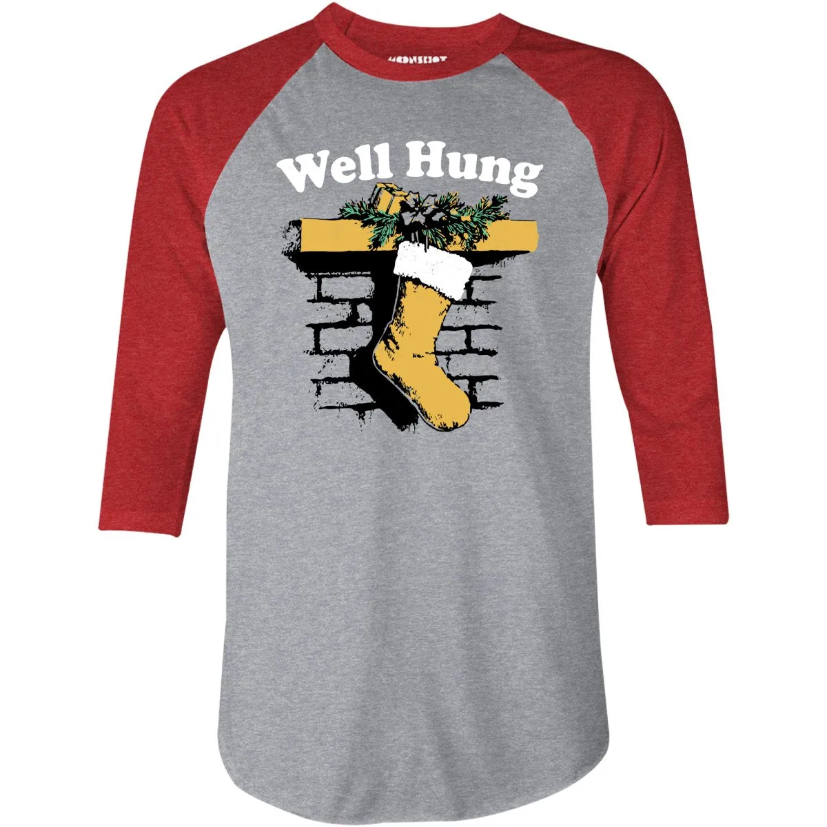 Well Hung Christmas - 3/4 Sleeve Raglan T-Shirt