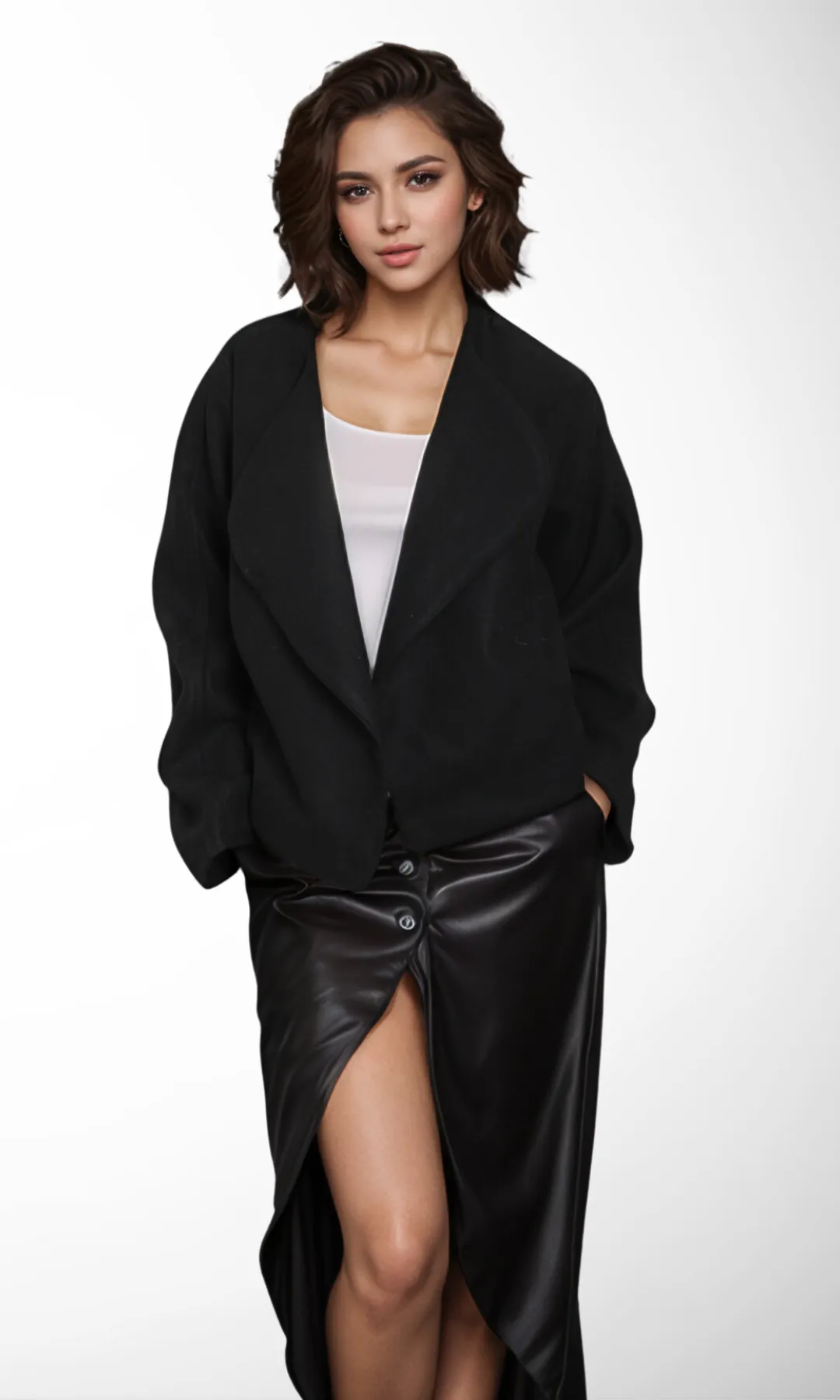 Women Tied Short Jacket (Black)