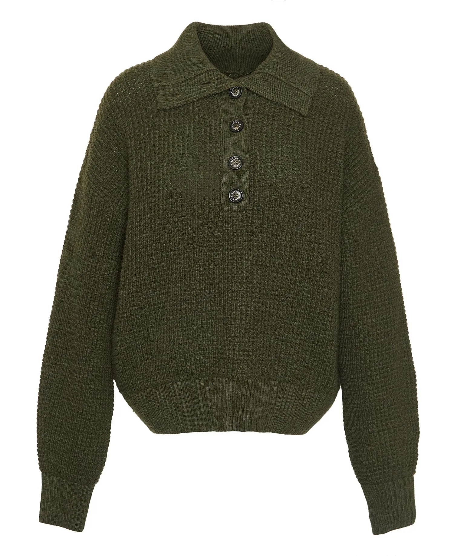 Woodside Half-Button Jumper - Olive